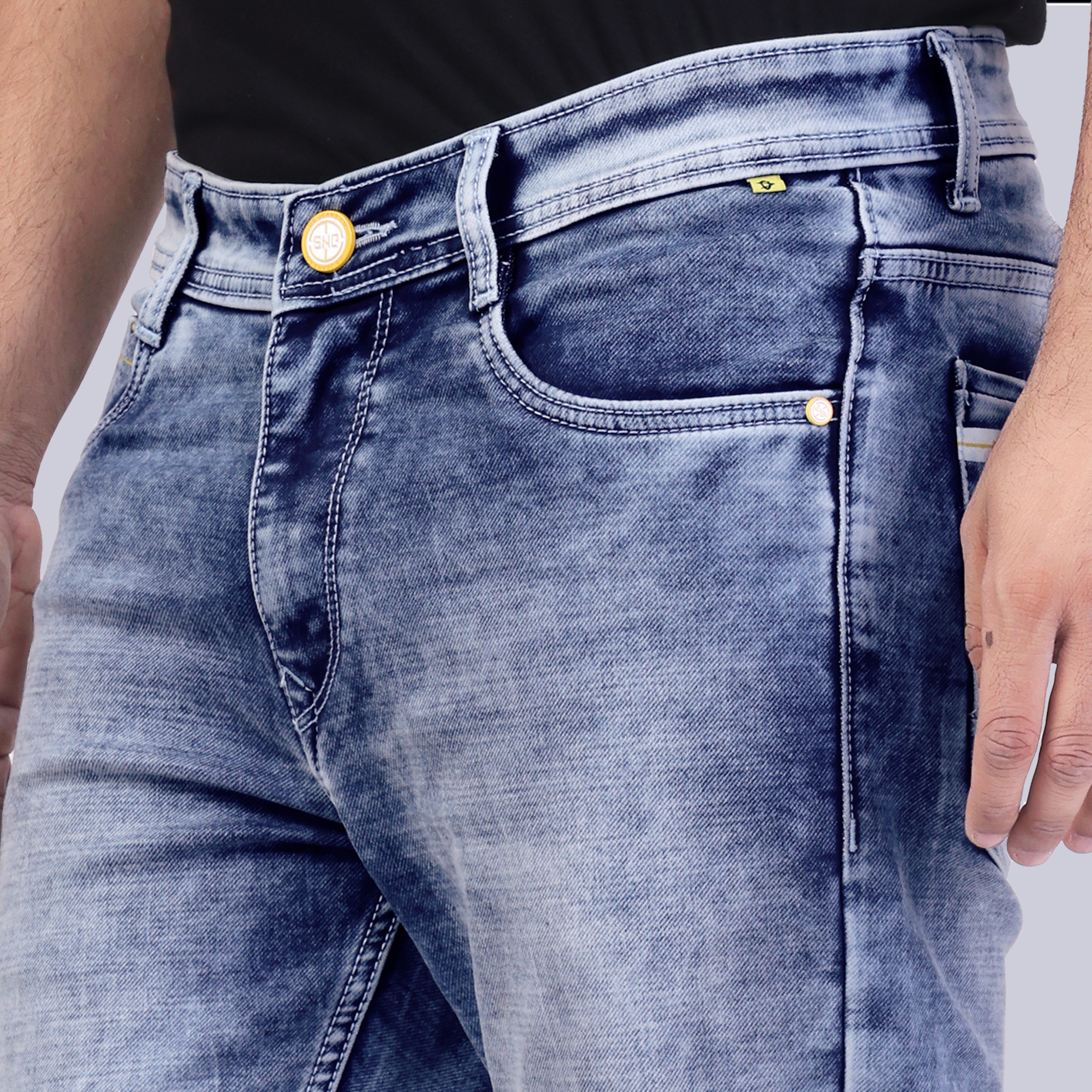 Crystal Blue Denim Jeans for men