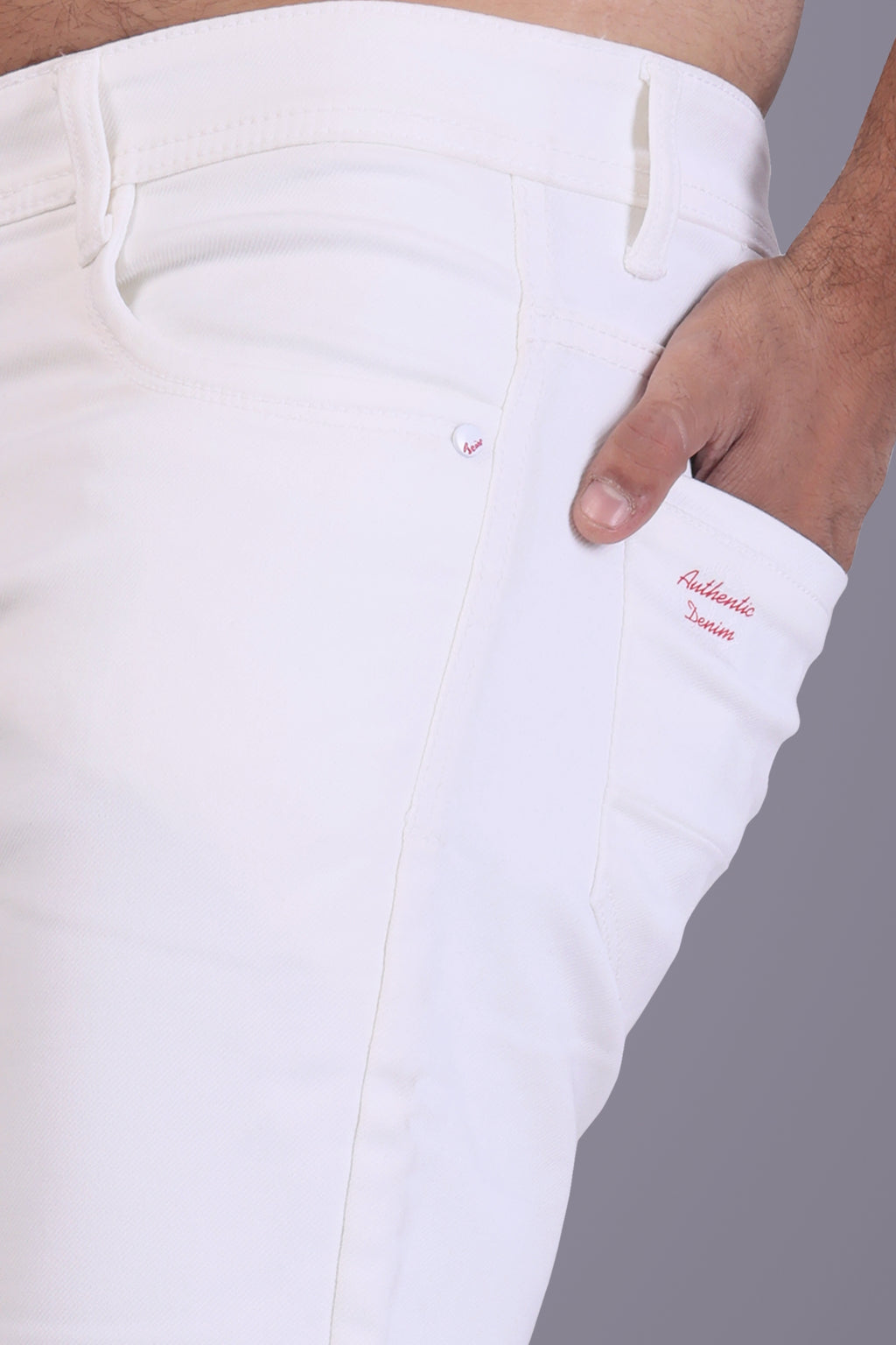 Premium White Denim Jeans For Men