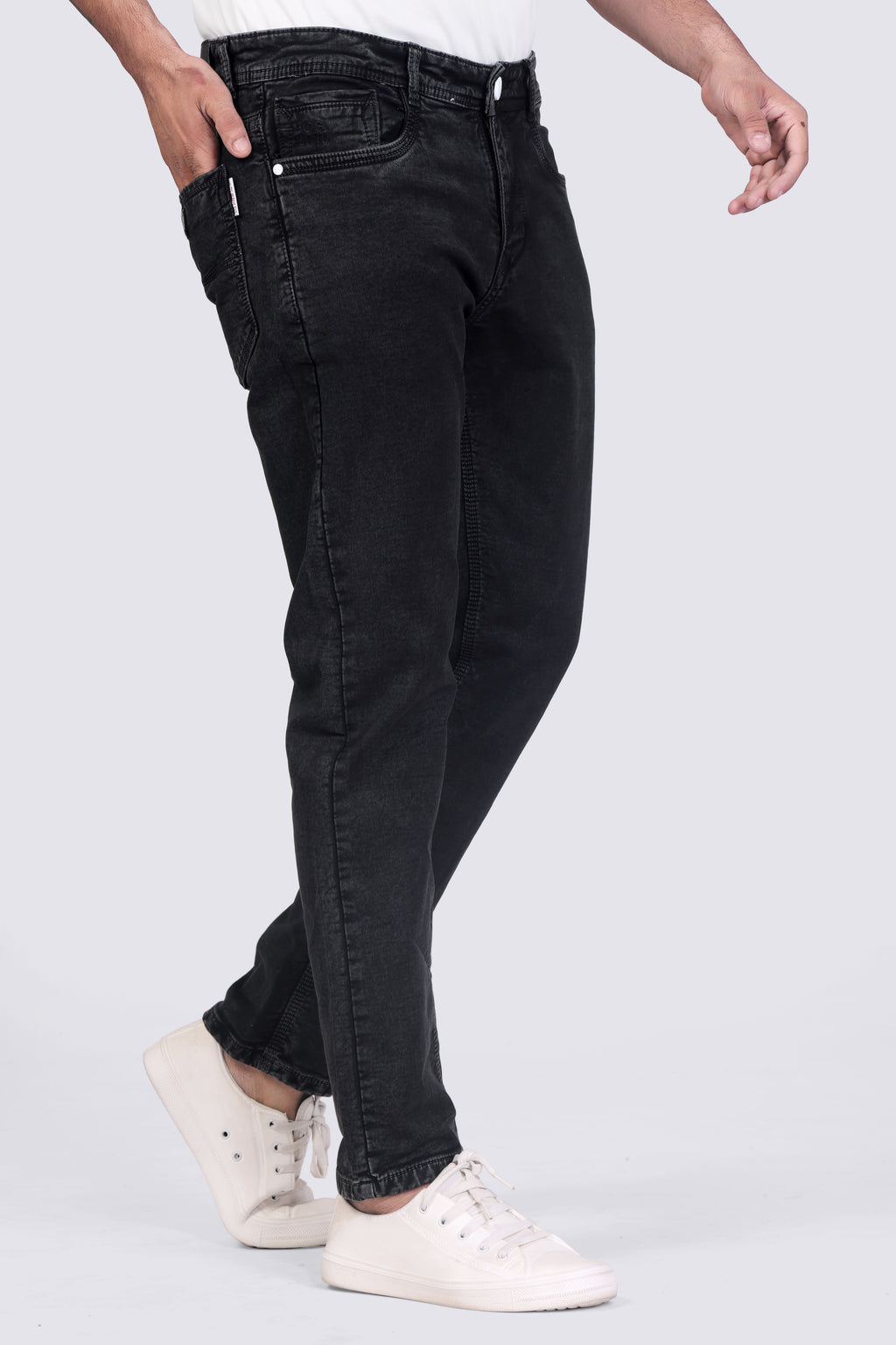 Black Sulphur Regular Fit Denim Jeans for Men's
