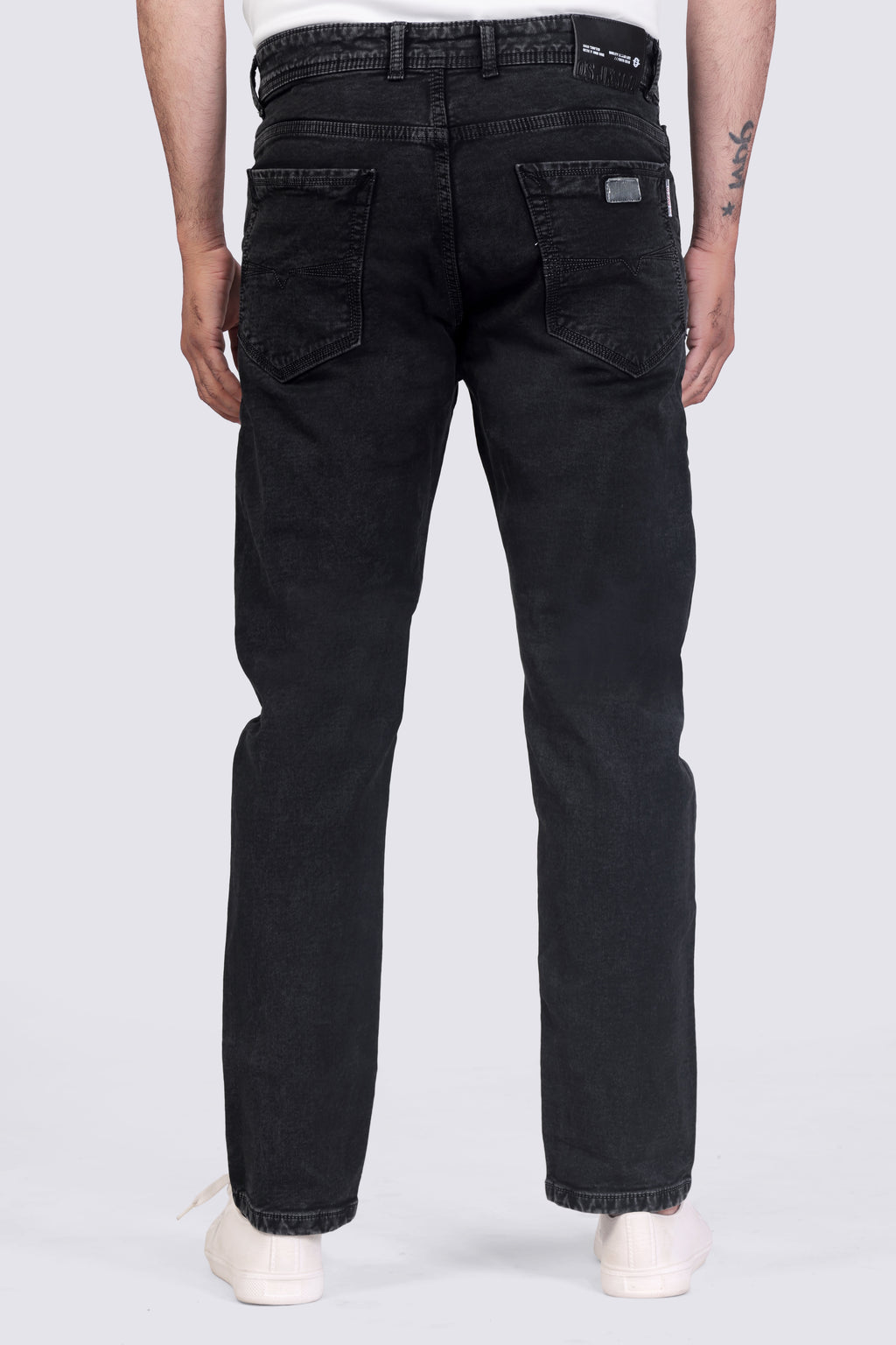 Black Sulphur Regular Fit Denim Jeans for Men's