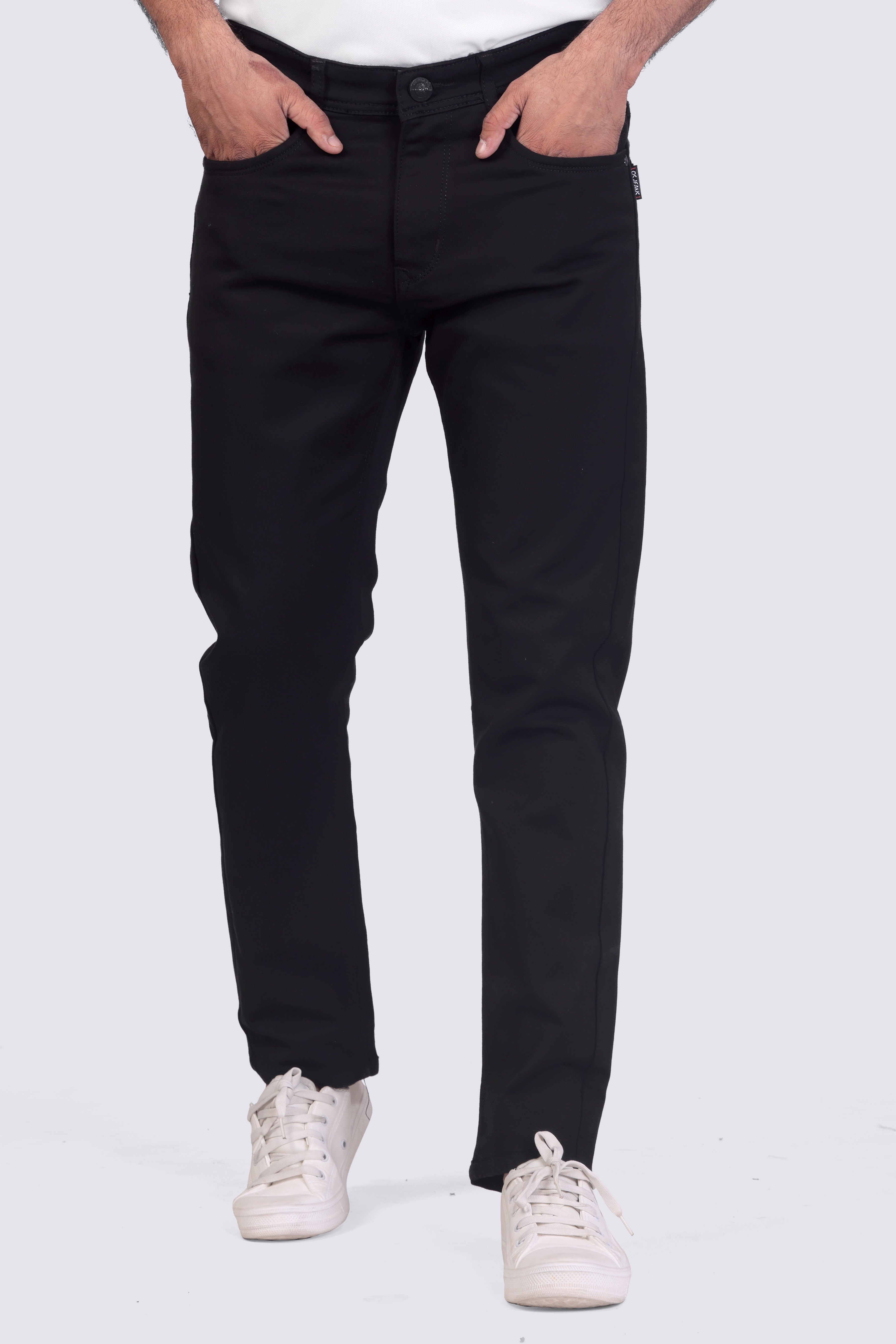 Fade-Proof Black Stretchable Denim Jeans For Men's