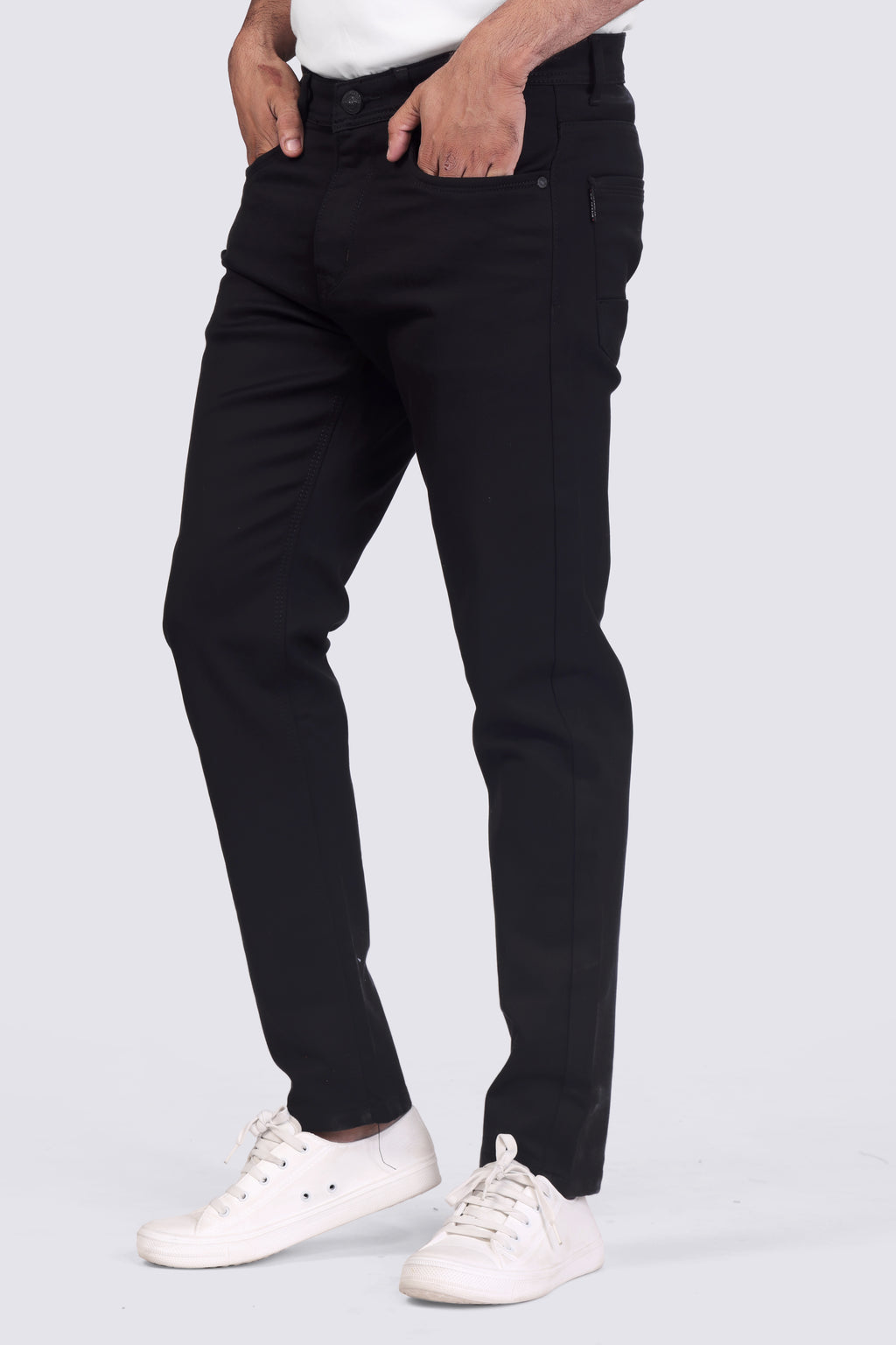 Fade-Proof Black Stretchable Denim Jeans For Men's