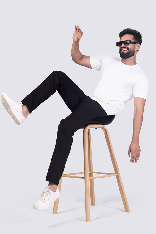 Fade-Proof Black Stretchable Denim Jeans For Men's