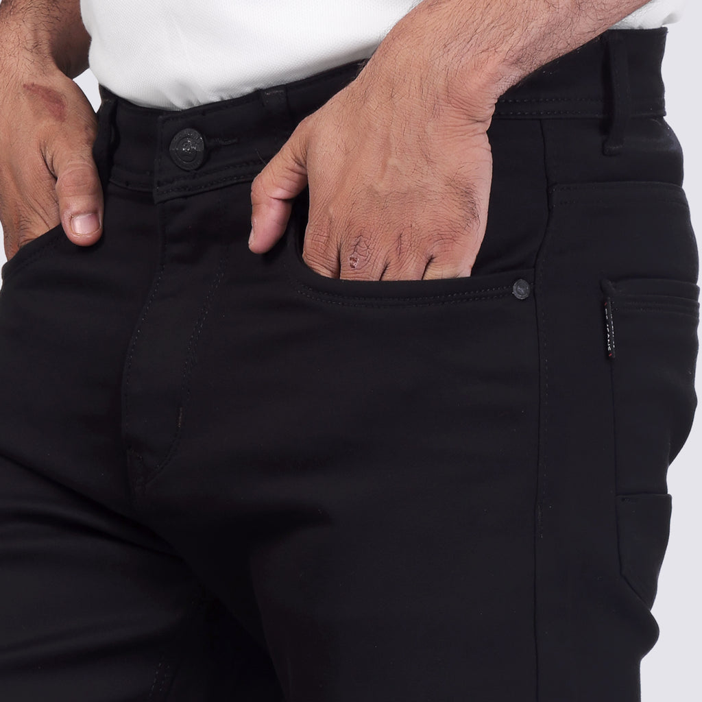 Fade-Proof Black Stretchable Denim Jeans For Men's