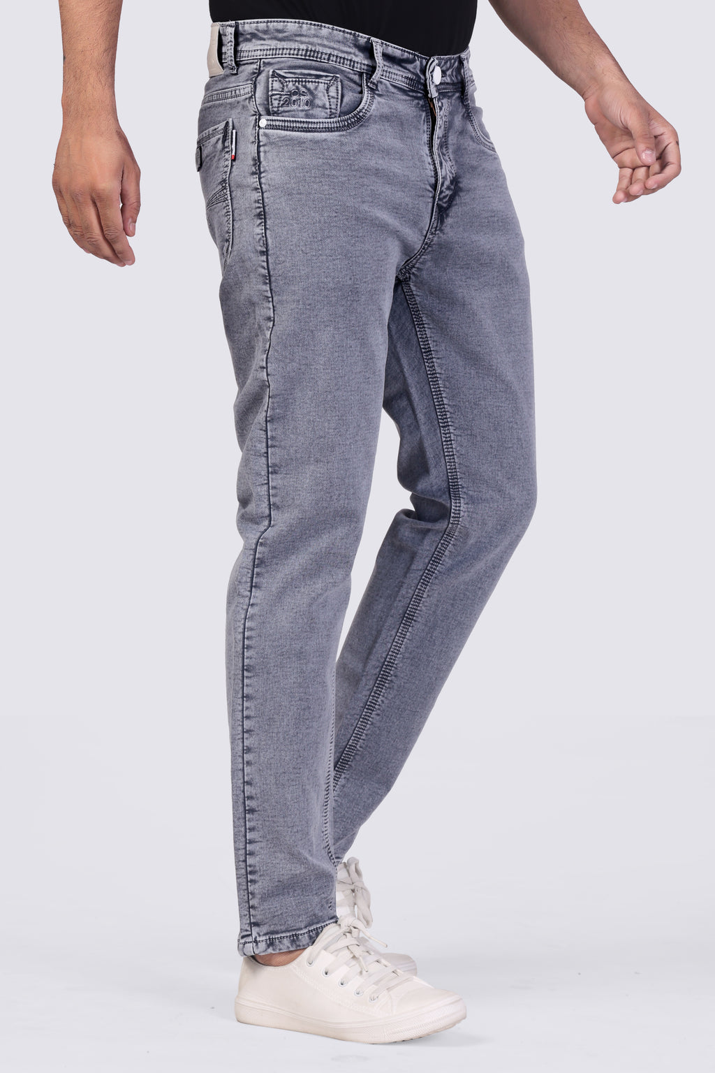 Men's Light Grey Sulpher Straight Fit Demin Jeans