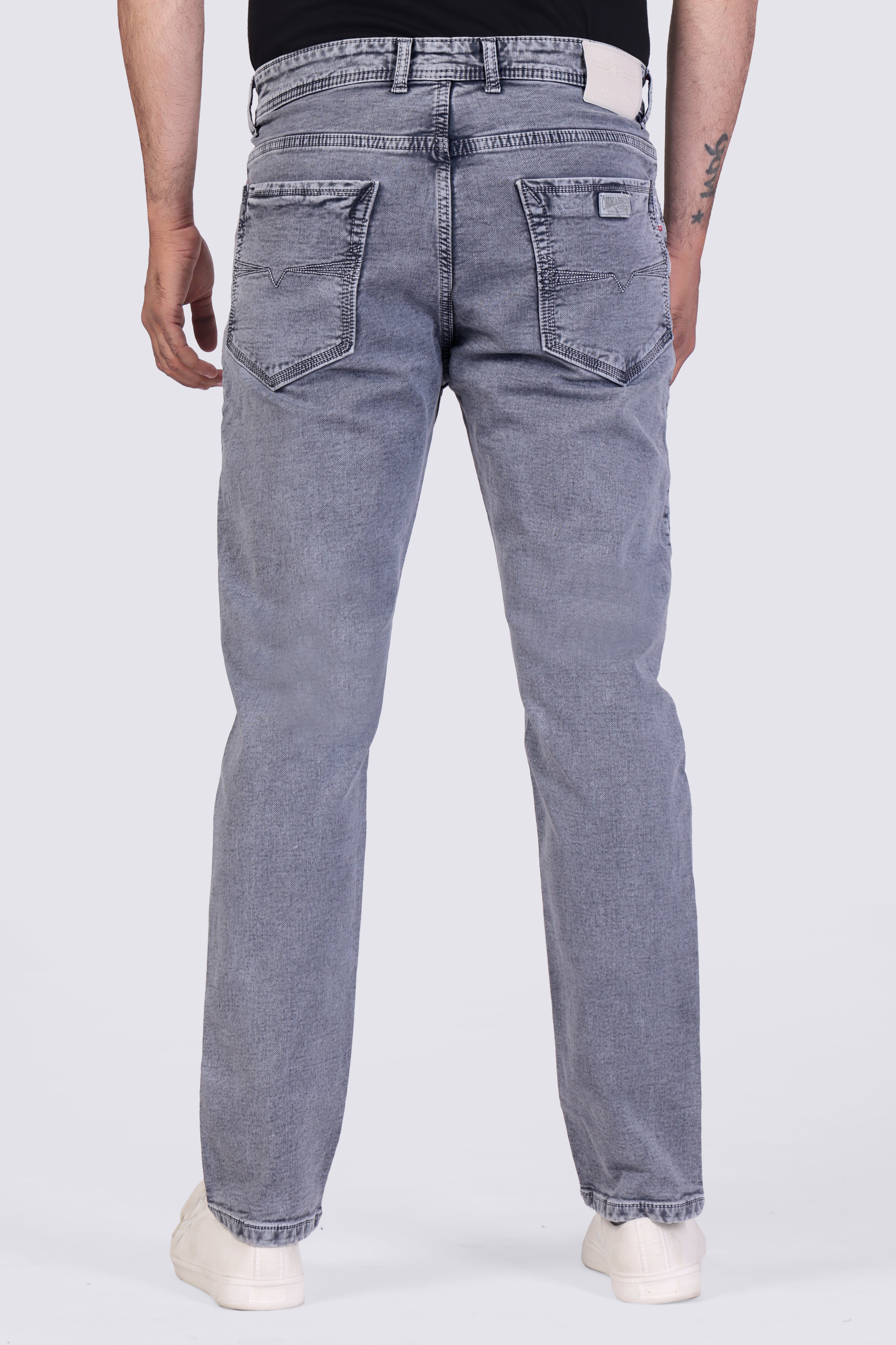 Light grey sulphur denim jeans for men