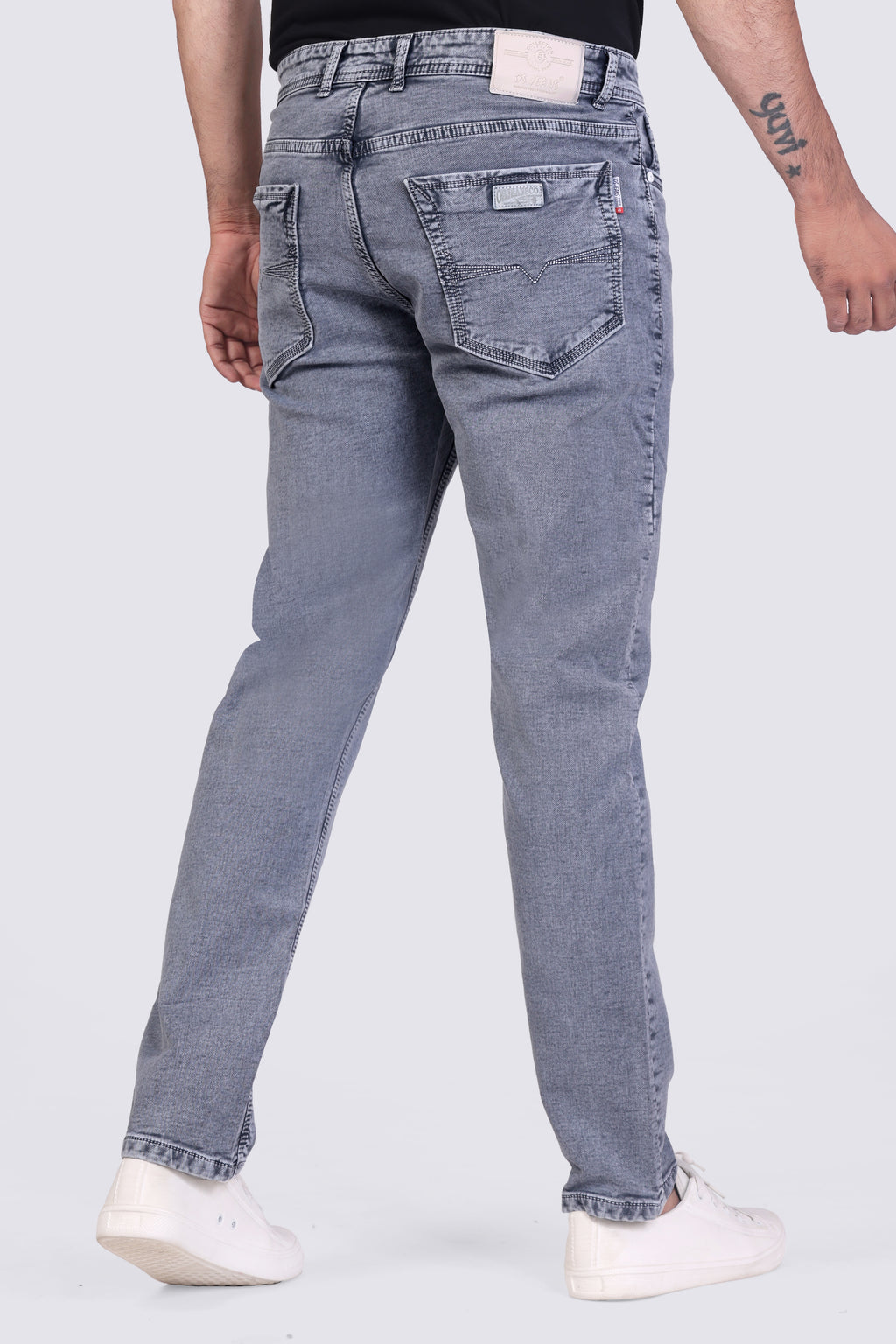 Men's Light Grey Sulpher Straight Fit Demin Jeans