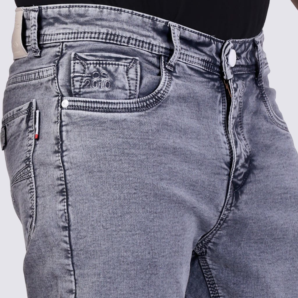 Men's Light Grey Sulpher Straight Fit Demin Jeans