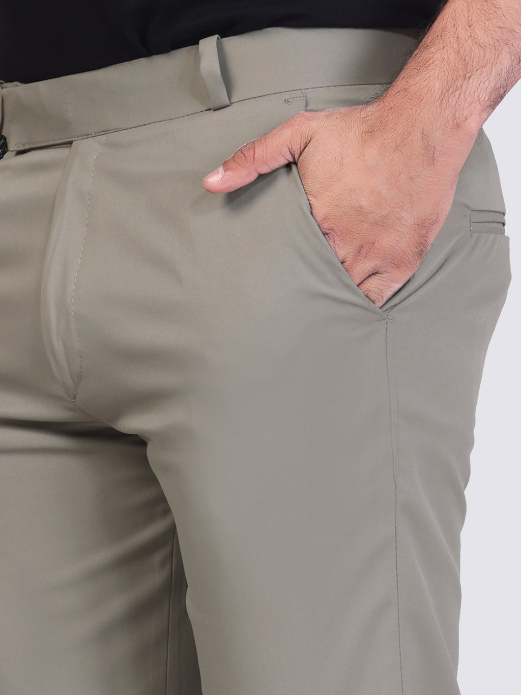 Coffee Colour pleated plain ankle length trousers for men