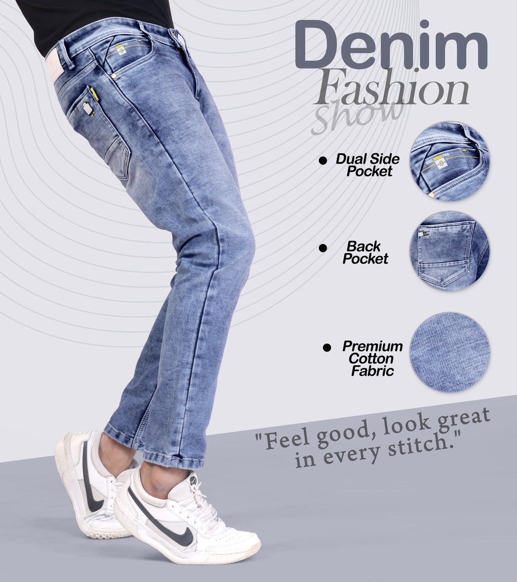 Crystal Blue Denim Jeans for men