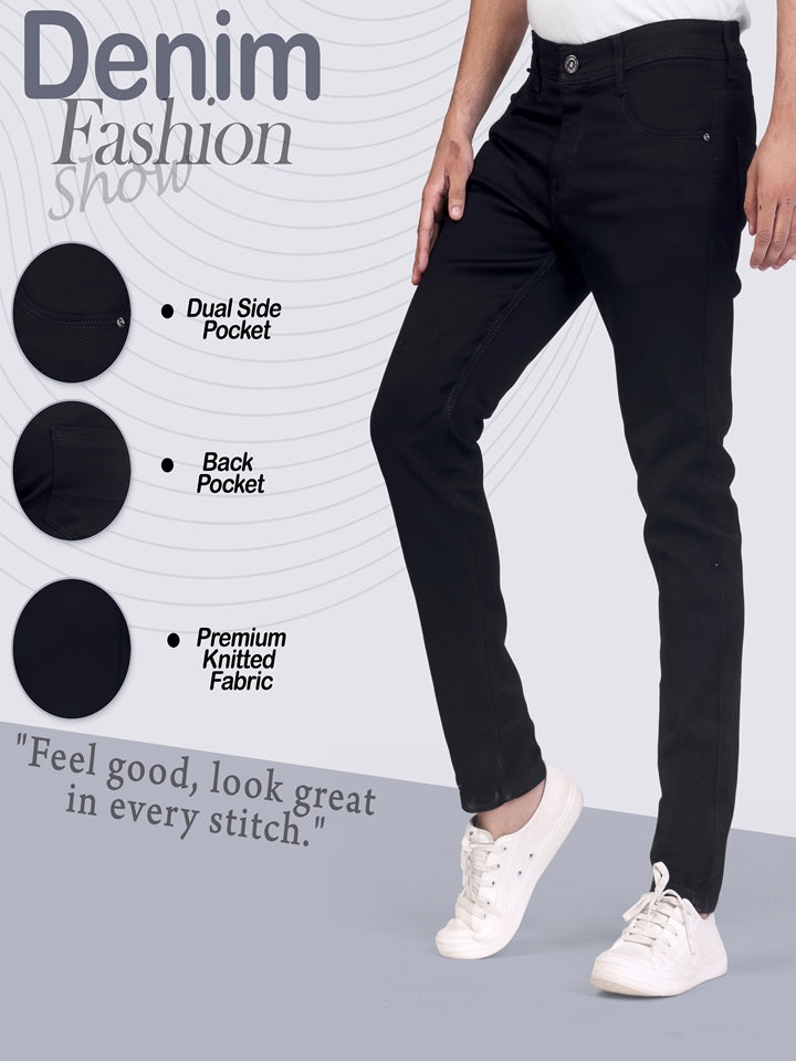 Classic Tiger Black Regular Fit Denim Jeans for Men's