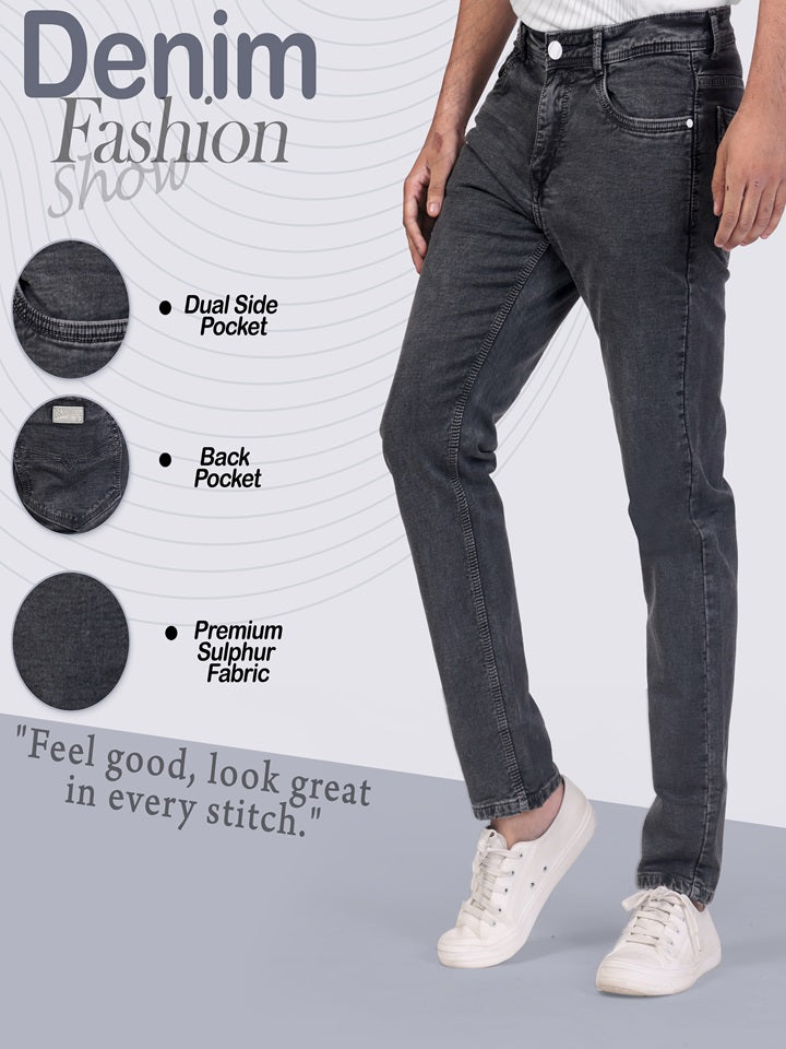 Men's Charcoal Straight Fit denim Sulpher Jeans