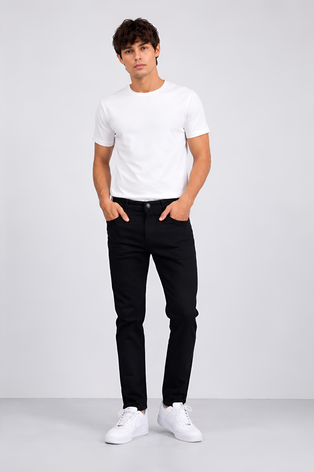 Fade-Proof Black Stretchable Denim Jeans For Men's