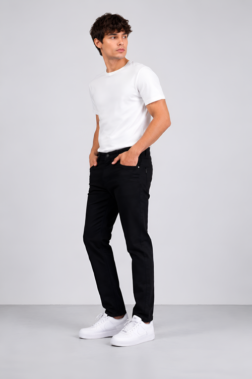 Fade-Proof Black Stretchable Denim Jeans For Men's