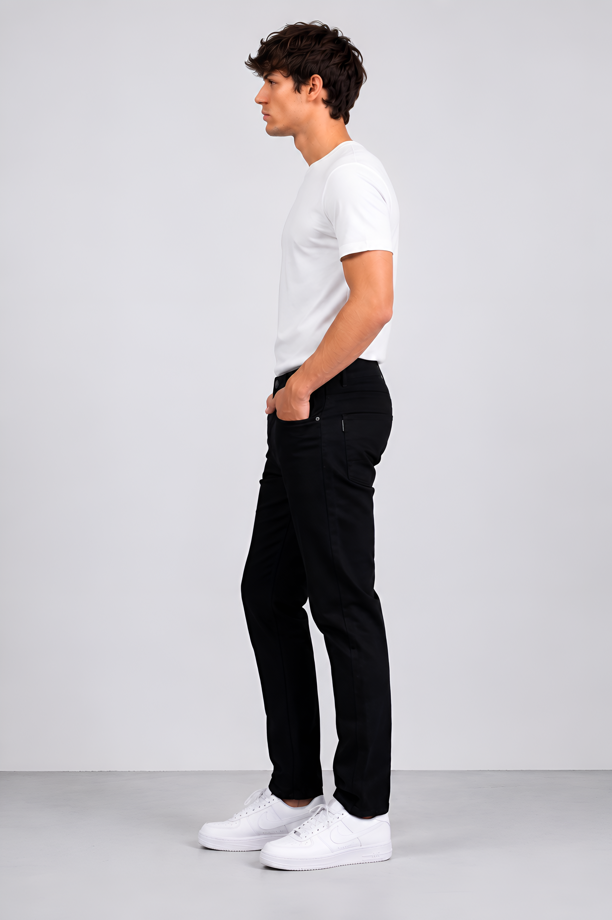 Fade-Proof Black Stretchable Denim Jeans For Men's
