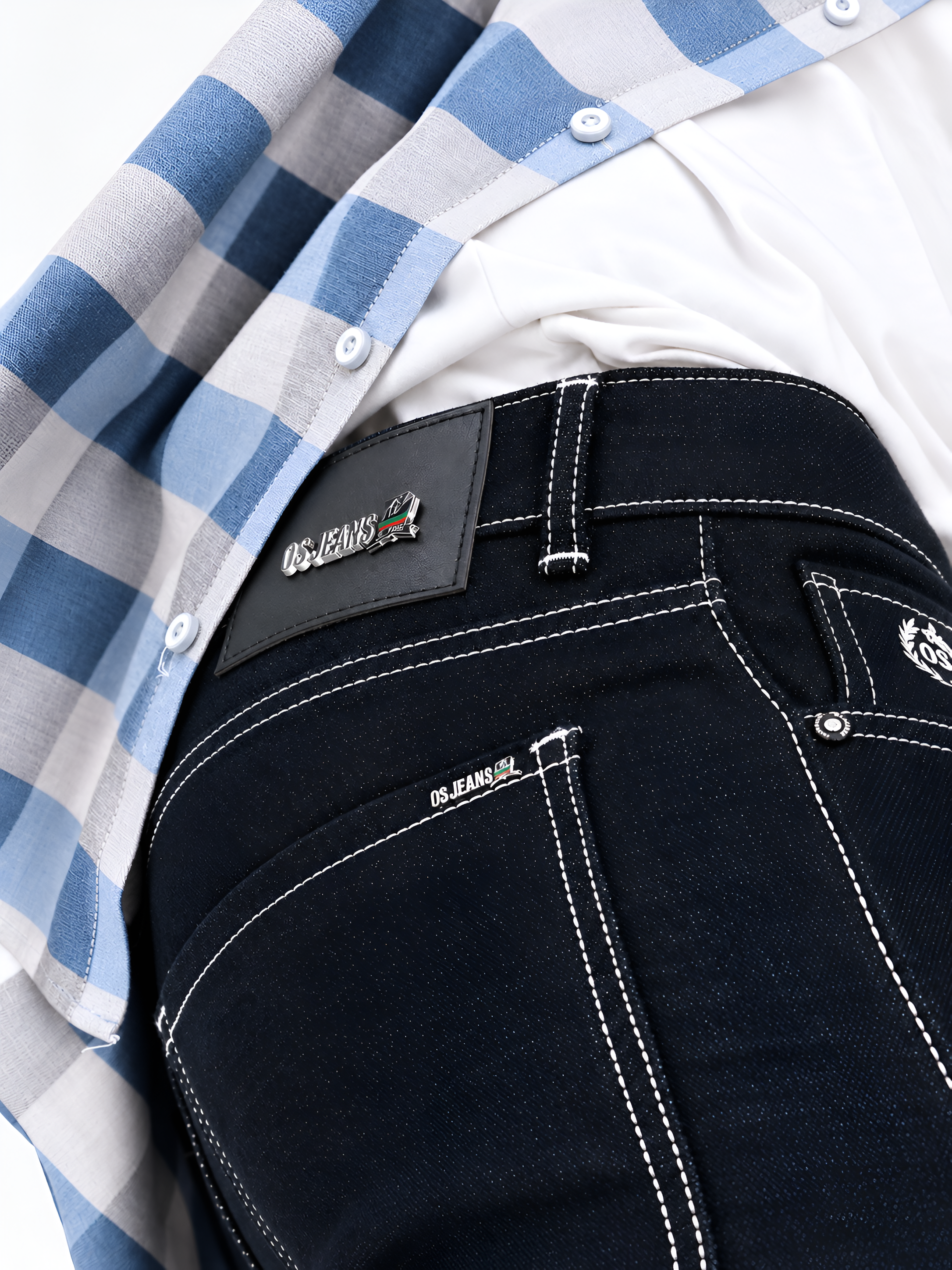 BLUE RAW WASH DENIM JEANS FOR MEN