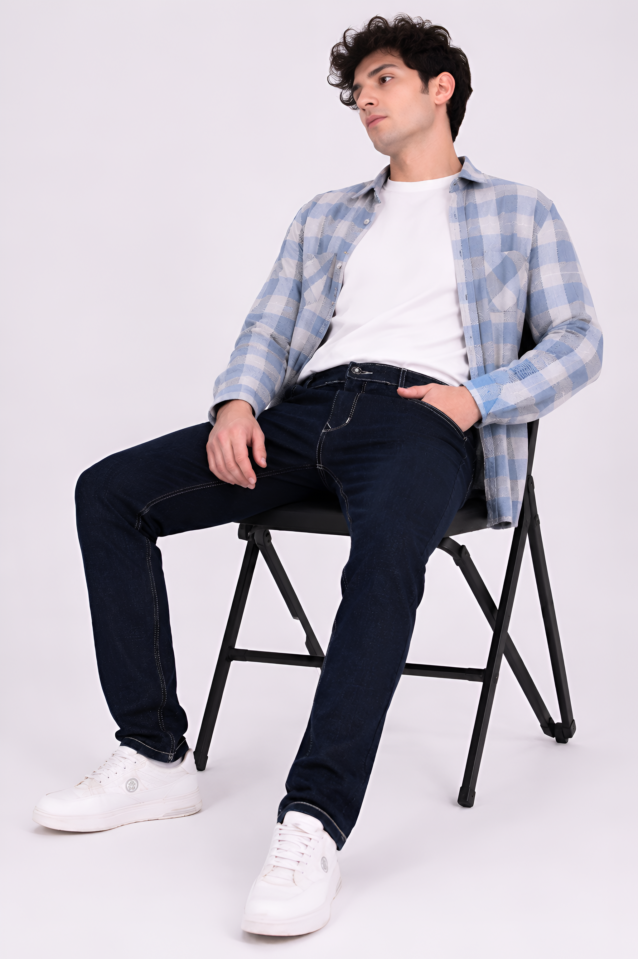 BLUE RAW WASH DENIM JEANS FOR MEN