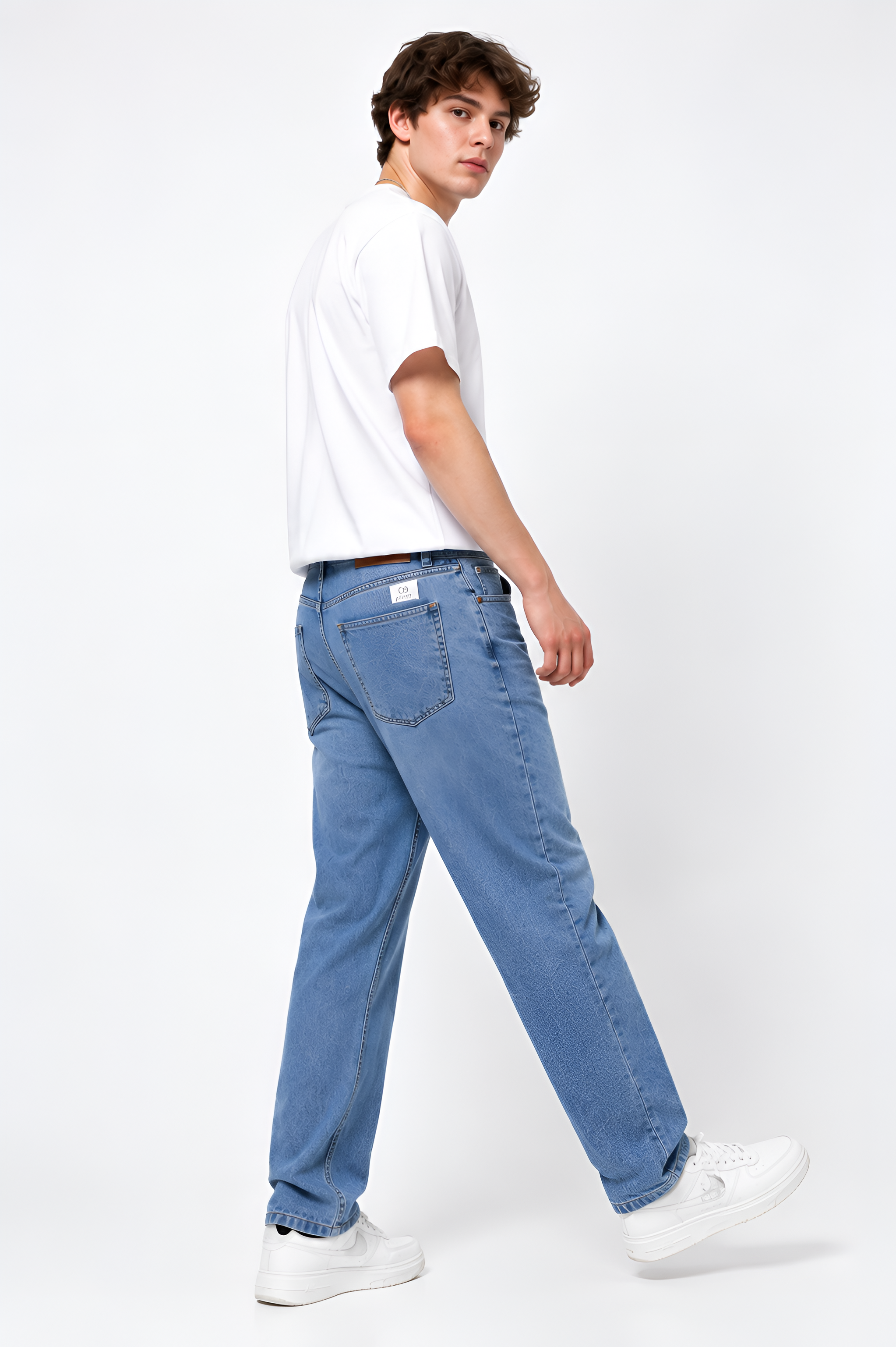 BLUE STRAIGHT FIT DENIM JEANS FOR MEN