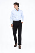 Black solid formal pant for mens