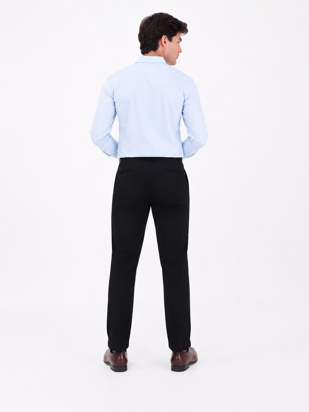 Black solid formal pant for mens