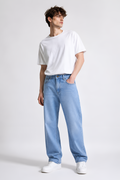 BLUE STRAIGHT FIT DENIM JEANS FOR MEN