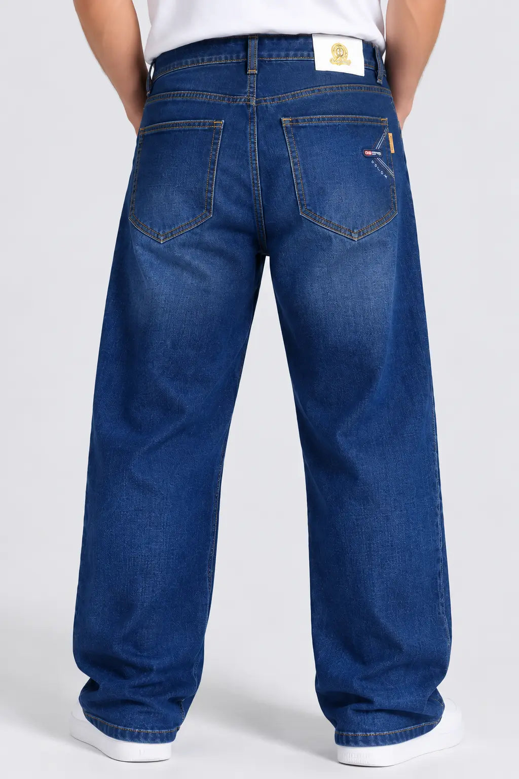 Men's Mid Blue Washed Straight Fit Jeans
