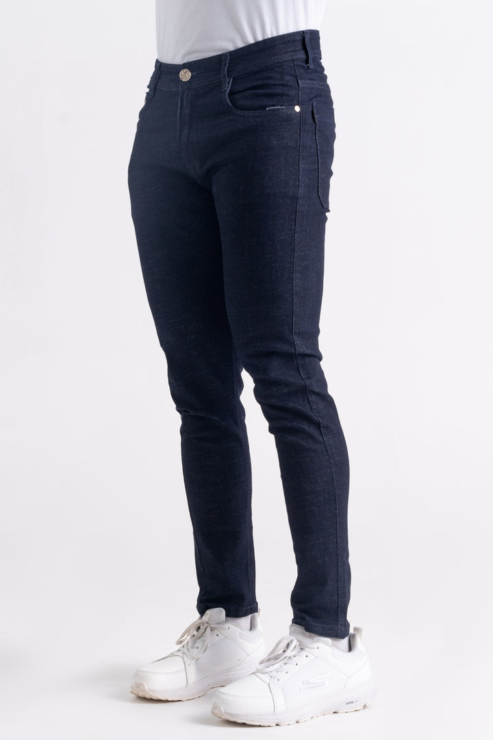 Blue Regular Fit Back Pocket Raw Wash Jeans