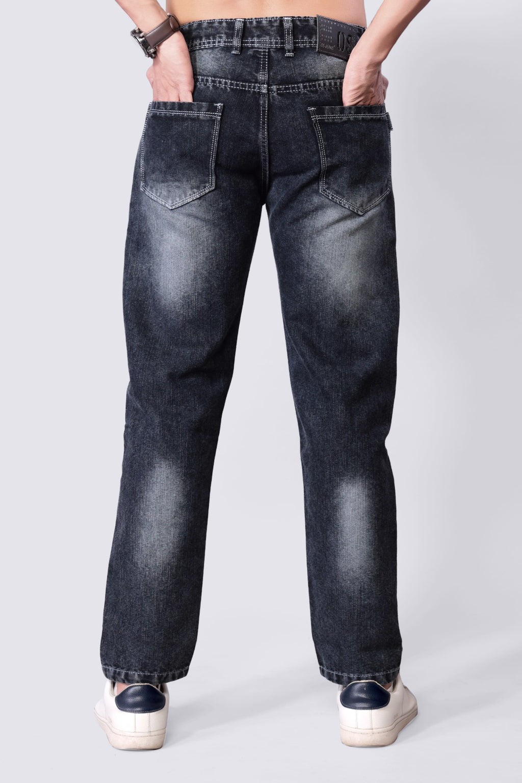 Men's Charcoal Black Straight Fit Denim Jeans