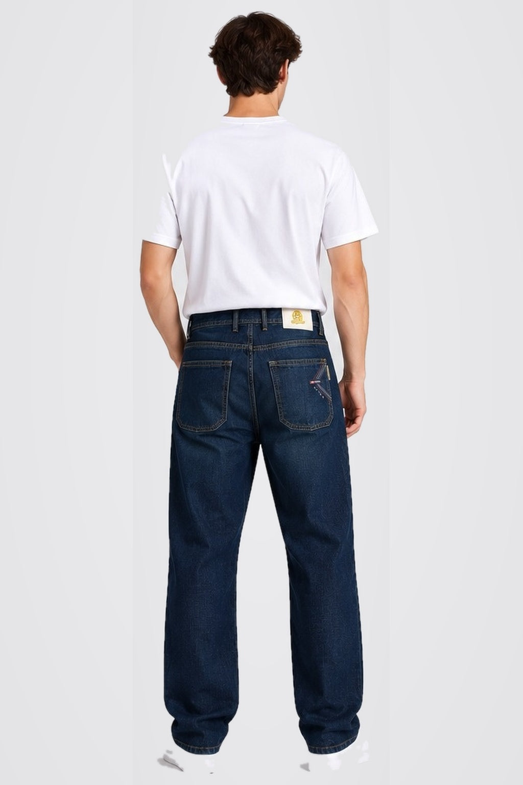 Men's Dark Blue Classic Straight Fit Jeans